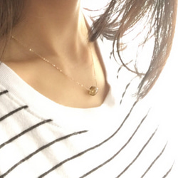 14KGF/Champagne Quartz Cube necklace 5枚目の画像