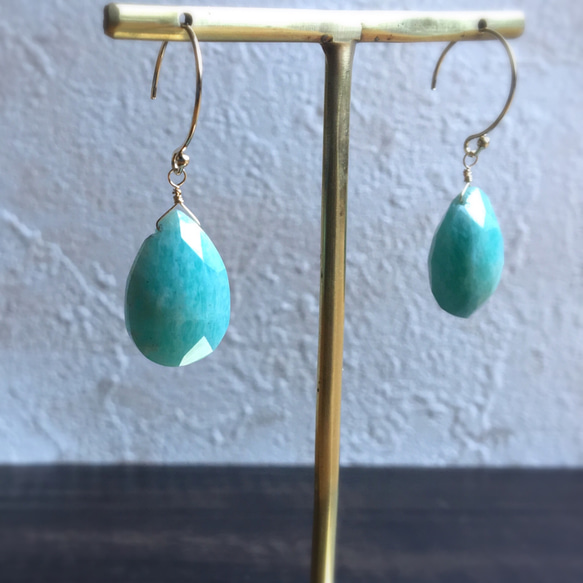 ※山岡様専用※14kgf/Amazonite in Perù Drop cut p-er 1枚目の画像