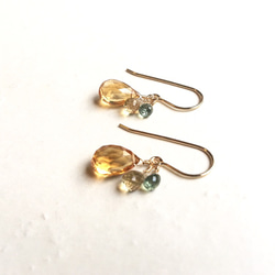 14kgf/Citrine×green sapphire×champagne quartz p-er 2枚目の画像