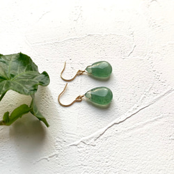 【美紋】13mm“綠砂金石”14kgf耳環/耳環 第5張的照片