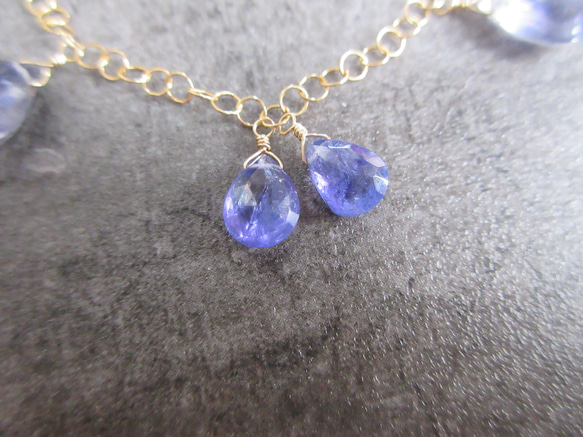 14kgf Tanzanite×Iolite swing bracelet 4枚目の画像