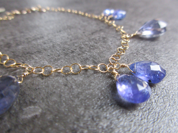 14kgf Tanzanite×Iolite swing bracelet 5枚目の画像