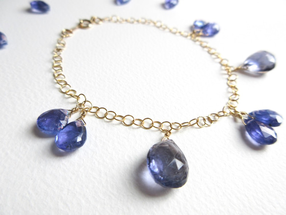 14kgf Tanzanite×Iolite swing bracelet 7枚目の画像