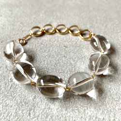 Brass ring×Crystal bracelet 4枚目の画像