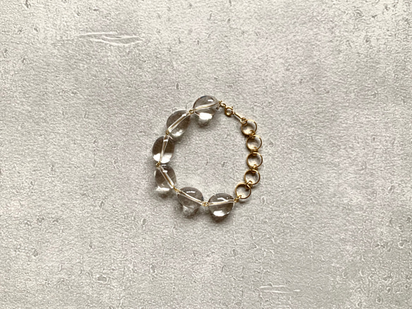Brass ring×Crystal bracelet 6枚目の画像