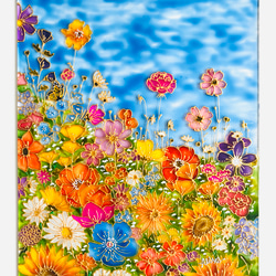 ガラス絵原画✳︎溢れる花畑 2枚目の画像