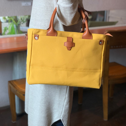 ハンドメイド　bonheur beigemix マーケットバッグ ☆ 倒れない ☆ しっかり帆布バッグ ♪ トートバッグ Charmant