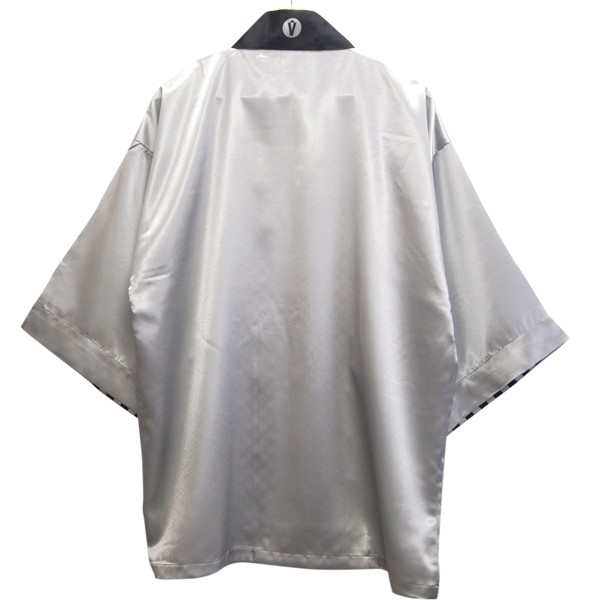 シルバーはっぴ（法被・ハッピ・半被）｜祭り イベント フェス 販促｜大人用 ｜ロイヤル シルバー｜オリジナルデザイン