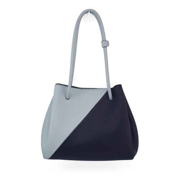 Blanc de Blancs small tote bag- sky blue& navy blue 5枚目の画像