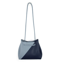 Blanc de Blancs small tote bag- sky blue& navy blue 7枚目の画像