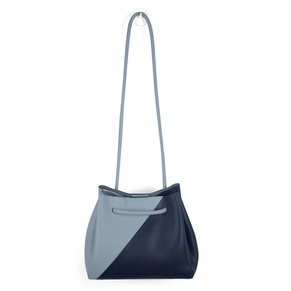 Blanc de Blancs small tote bag- sky blue& navy blue 7枚目の画像