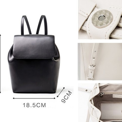 【夏新商品】牛革　レザー バックパック鞄　Black S 4枚目の画像