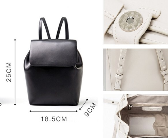 【夏新商品】牛革　レザー バックパック鞄　Black S 4枚目の画像