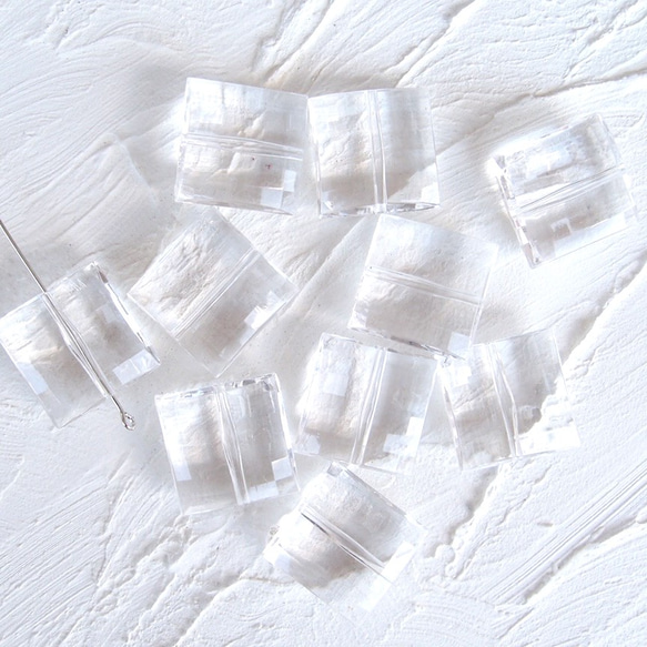 インポートアクリルビーズ（クリア）正方形20×20mm/import acrylic 
