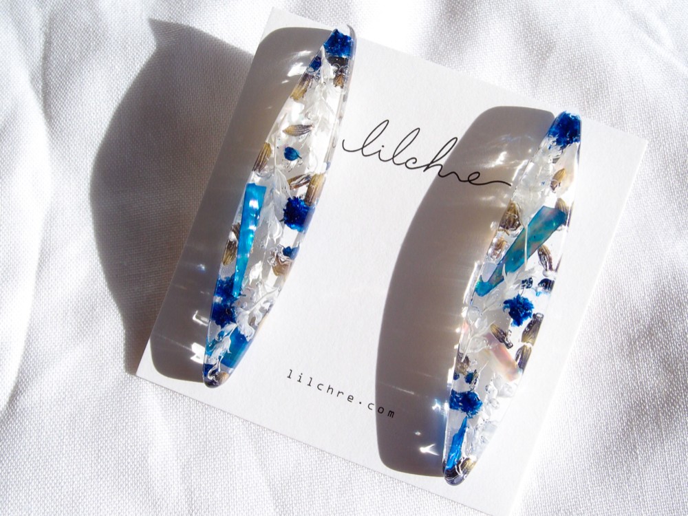 六花-rikka-(blue)／ﾋﾟｱｽ•ｲﾔﾘﾝｸﾞ イヤリング・ノンホールピアス