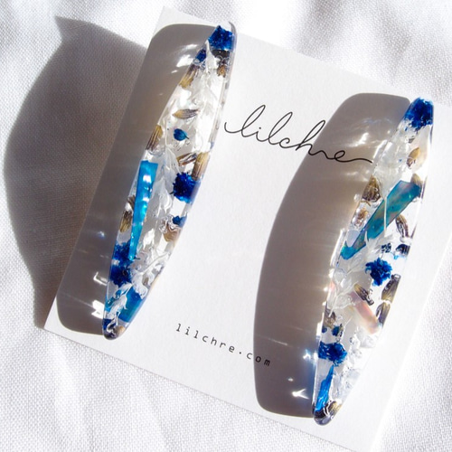 六花-rikka-(blue)／ﾋﾟｱｽ•ｲﾔﾘﾝｸﾞ イヤリング・ノンホールピアス