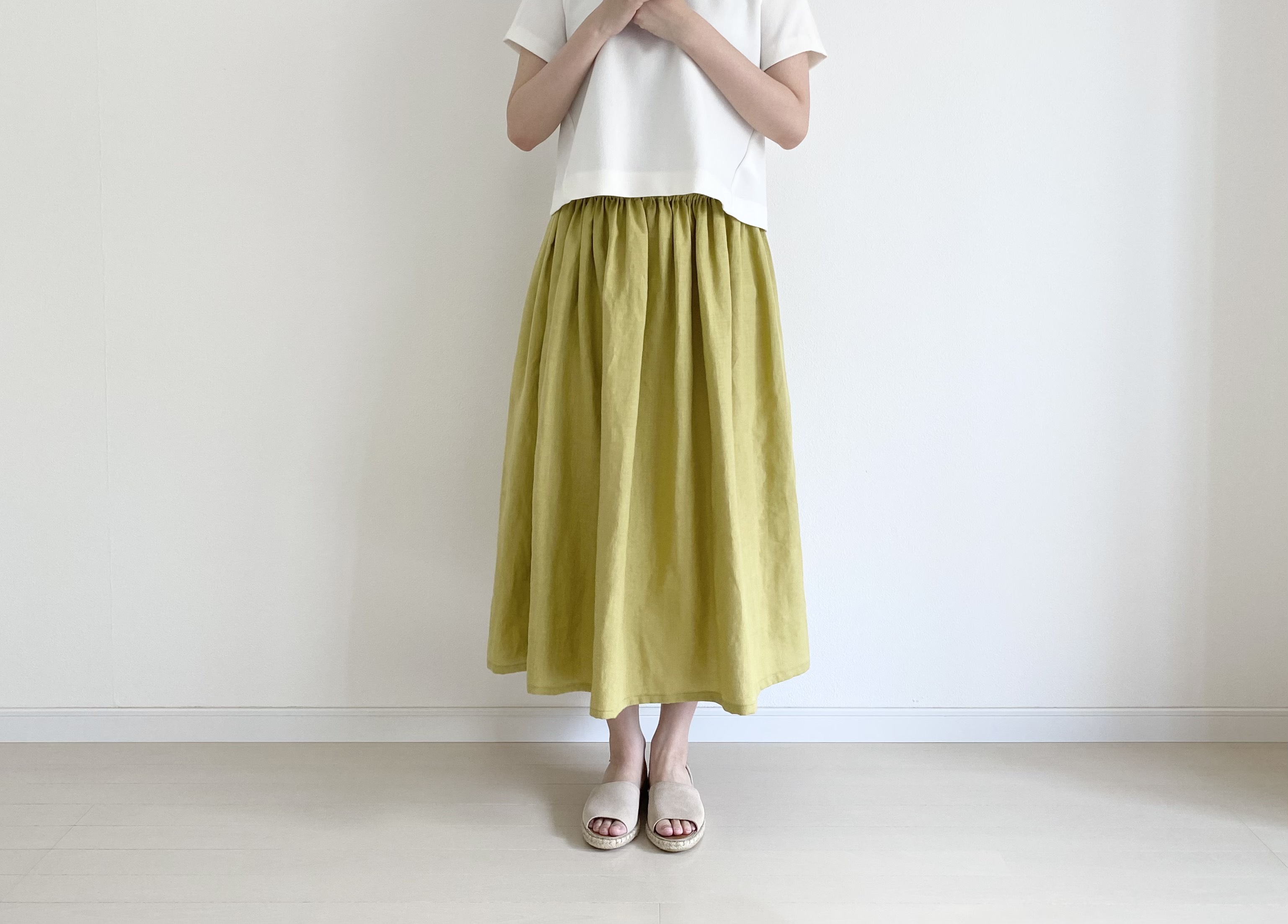 最安値 リネンスカート パンツ