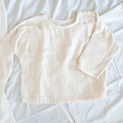 有機棉三層薄紗寬鬆套頭衫【本色】 第8張的照片