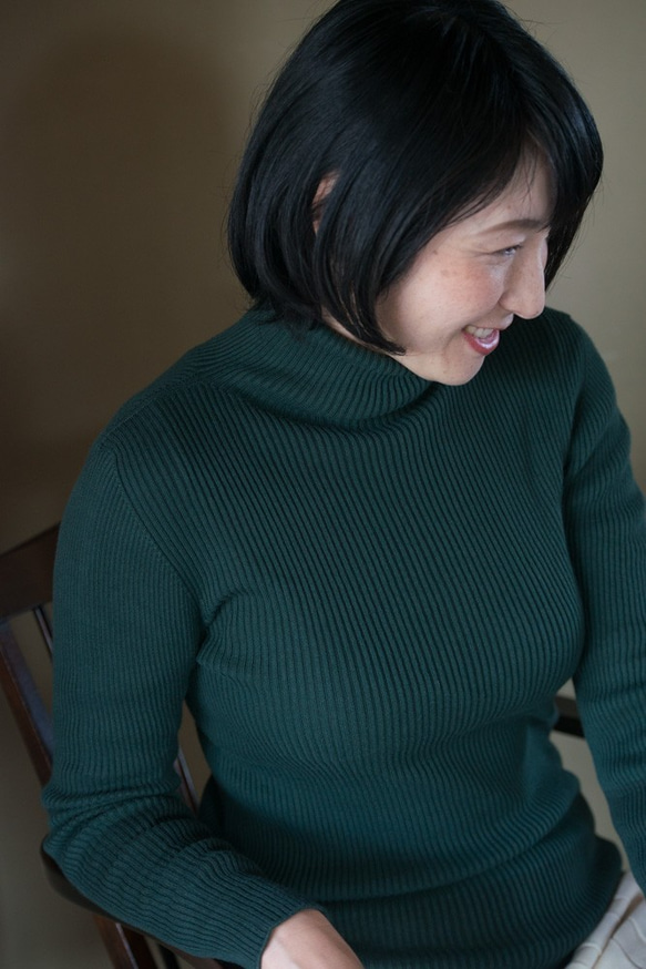 有機棉非縫製雙色羅紋龜毛衣 [M 碼 / Holly] 第3張的照片