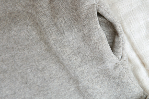 ヤク混裏起毛ニットチュニックワンピース／両脇ポケット付【OrganicCotton】 6枚目の画像