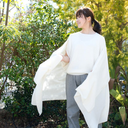 Organic Cotton シルク混ちりめん　大判ストール 5枚目の画像