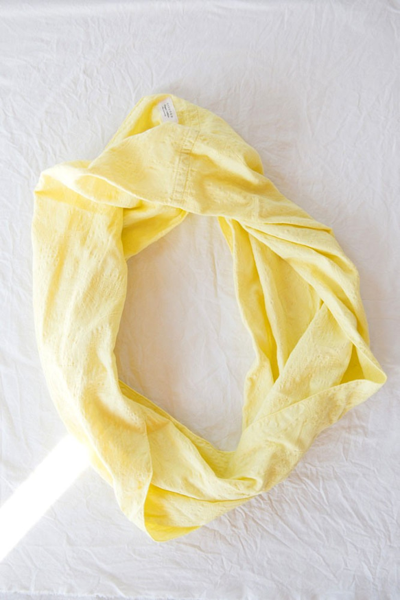 有機棉圍巾 [提花編織 / 檸檬草] 第7張的照片