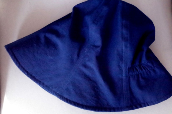 靛藍染色府綢鬱金香帽 M 號 [有機棉] 第6張的照片