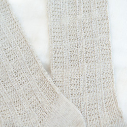 Organic Cotton＆Linen レース編みソックス【グレーベージュ】 6枚目の画像