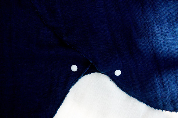 Organic Cotton 3重ガーゼ　ベビーコンビ肌着【藍染】 3枚目の画像