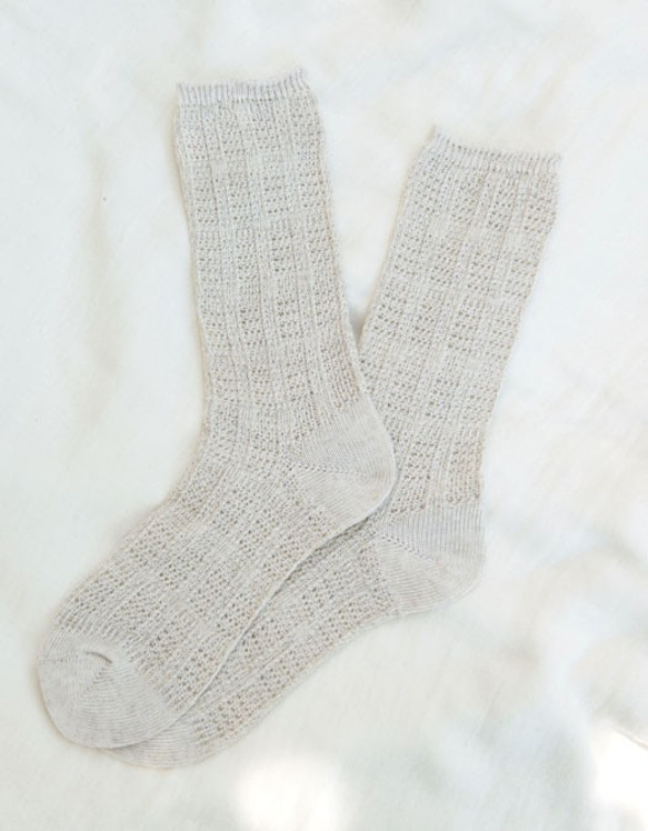 有機棉和亞麻蕾絲襪 2 件套 第10張的照片
