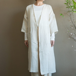 Organic Cotton 7分袖はおり【Cotton＆linenWガーゼ】 1枚目の画像