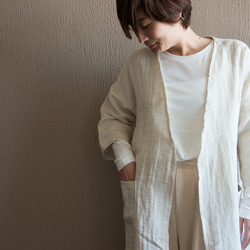 Organic Cotton 7分袖はおり【Cotton＆linenWガーゼ】 4枚目の画像