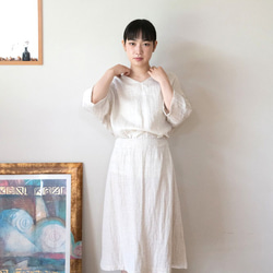 【藍染】Organic Cotton＆Linen レース編みソックス 8枚目の画像