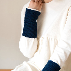 靛藍染色嘉拉紡手臂和腿部保暖套 [有機棉] 第4張的照片