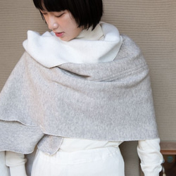 ヤク混起毛ニット／大判ポンチョストール【OrganicCotton+ヤク毛】 5枚目の画像