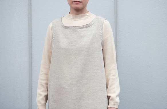 Organic Cotton ヤク混ネル生地　ノースリーブロングワンピース Organic Cotton