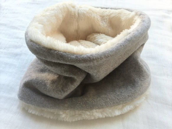 Organic Cotton Fur ネックウォーマー （グレー） 3枚目の画像