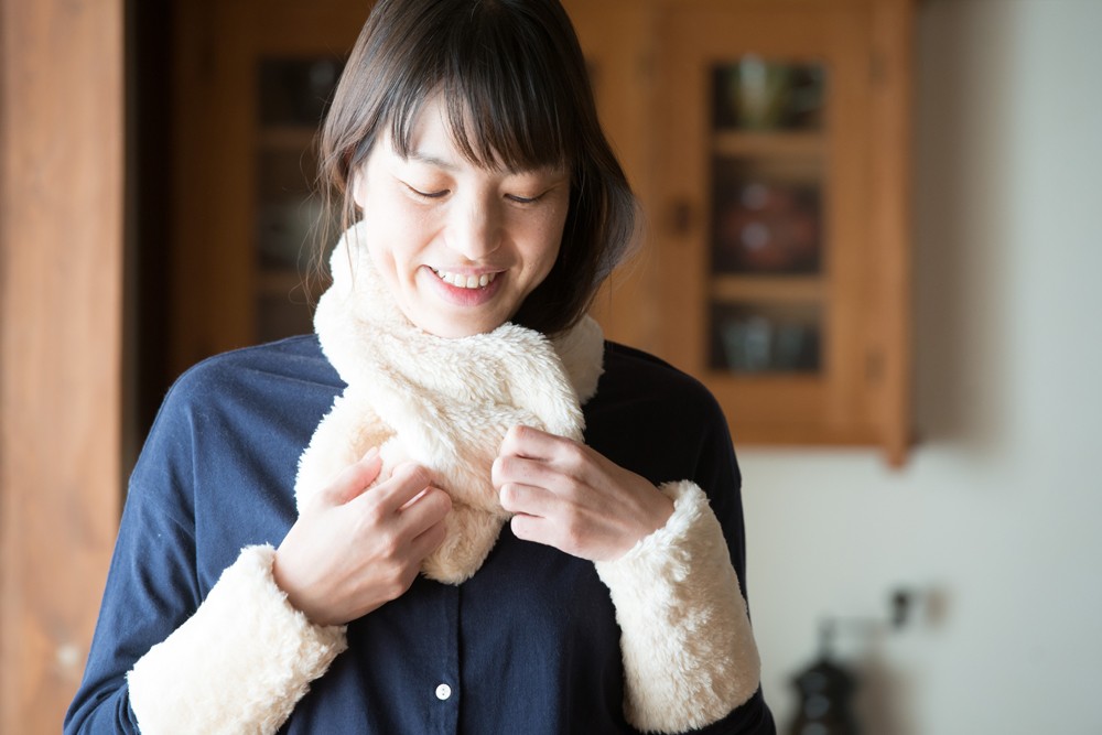 Organic Cotton Fur ふわふわクロスネックウォーマー