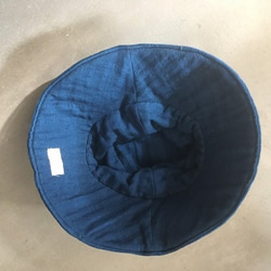 有機棉太陽帽（靛藍染色紗布） 第5張的照片