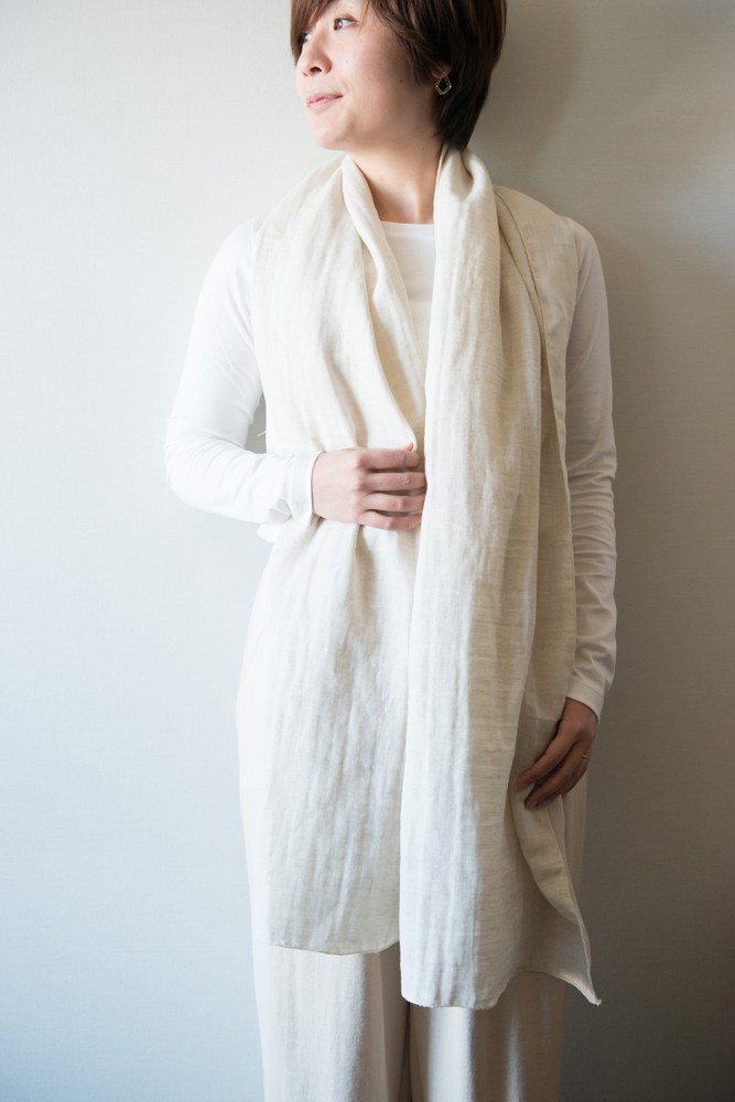 Organic Cotton＆linen　Wガーゼストール【50㎝幅】