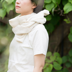 Organic Cotton＆linen　Wガーゼマフラー【37㎝幅】 1枚目の画像