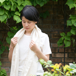 Organic Cotton＆linen　Wガーゼマフラー【37㎝幅】 2枚目の画像