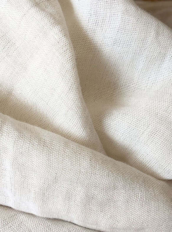 Organic Cotton＆linen　Wガーゼマフラー【37㎝幅】 4枚目の画像