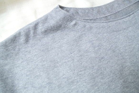 有機棉法式袖寬鬆睡衣【灰色薄款針織布料】 第6張的照片