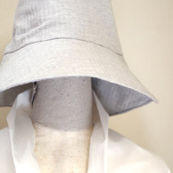 ❝SALE❞有機棉太陽帽[薄人字紋面料/灰色] 第3張的照片