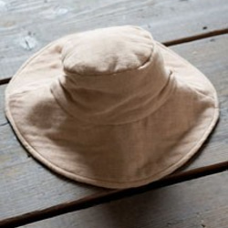 有機棉太陽帽（棕色棉紗布） 第5張的照片