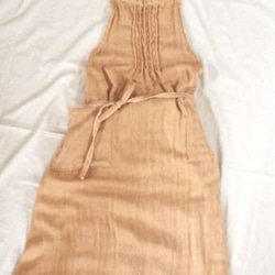 有機棉三層紗布胸圍圍裙 [棕色] 第4張的照片