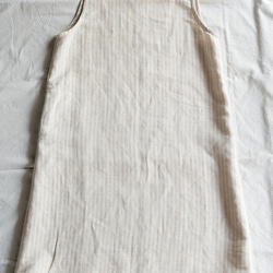 有機棉和亞麻條紋面料 A Line 連衣裙 第6張的照片