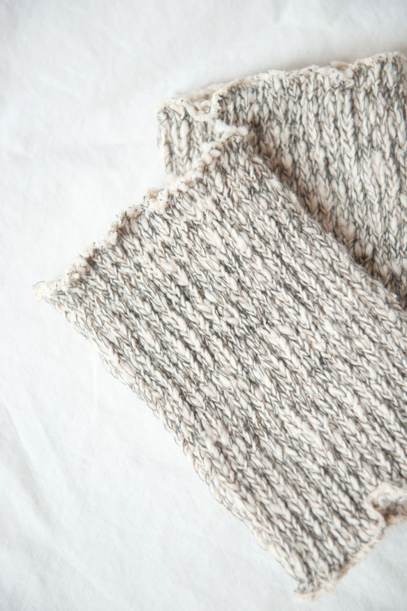 ガラ紡糸アーム＆レッグウォーマー　杢グレー【Organic Cotton】 4枚目の画像