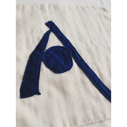 藍染アルファベットＡ  3重ガーゼタオル　小（Organic Cotton） 3枚目の画像